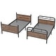 preview thumbnail 9 of 13, Detachable Bunk Bed Convertible 2 Beds, Black Metal Twin XL Over Twin XL Bed Frame with 2 Drawers, Lights and Charge Station