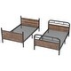 preview thumbnail 8 of 11, Twin XL over Twin XL Metal Bunk Bed with LED Lights, Charge Station, and Storage Drawers, Black