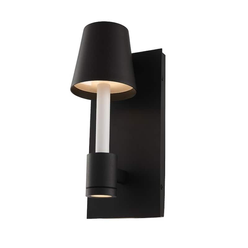 Candelero Outdoor Wall Light in Matte Black with White Accent