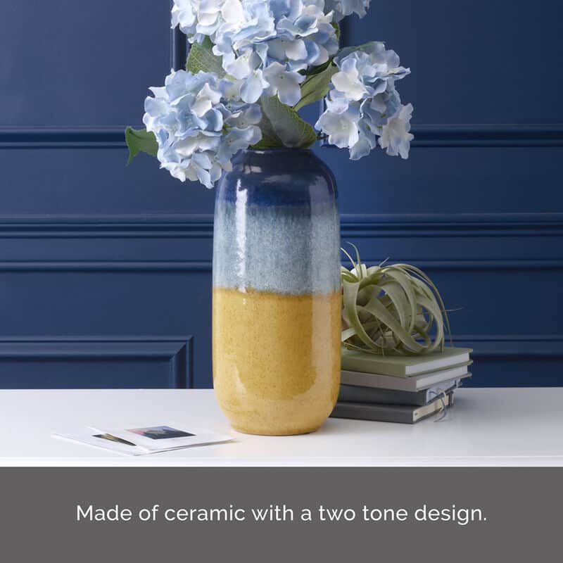Elements Two-tone Ceramic Vase, 5X12 Inch
