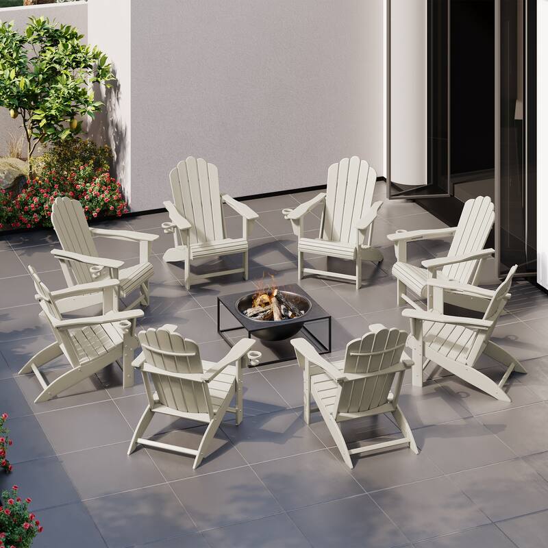 Aderson Outdoor Poly Adirondack Chair (Set of 8)