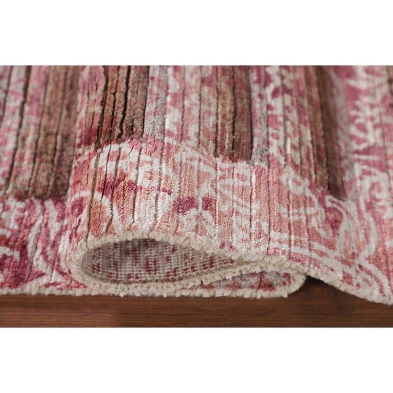 Striped / Abstract Accent Rug Hand-Knotted Modern Wool Carpet - 2'8"x 4'10"