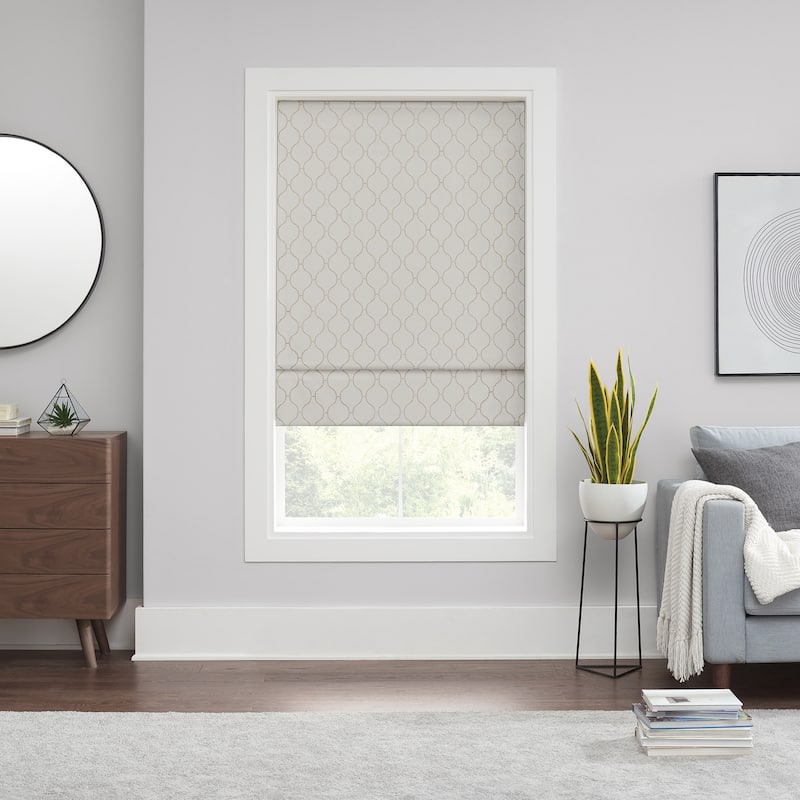 Eclipse Darien Ogee 100% Total Blackout Cordless Roman Shade - 39x64" - Linen