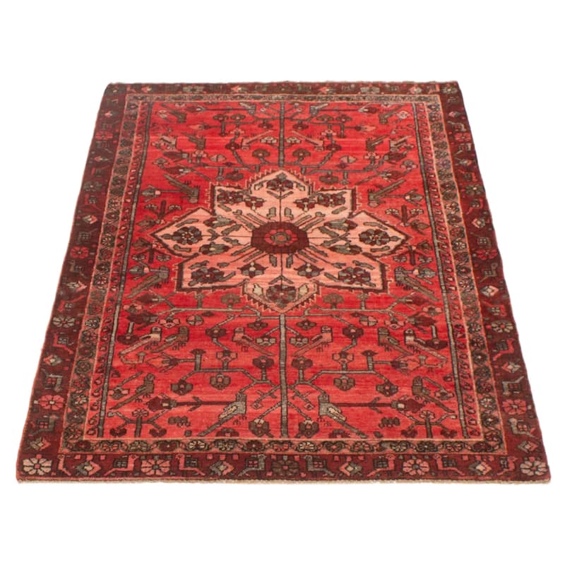 ECARPETGALLERY Hand-knotted Andelz Red Wool Rug - 3'11 x 6'2