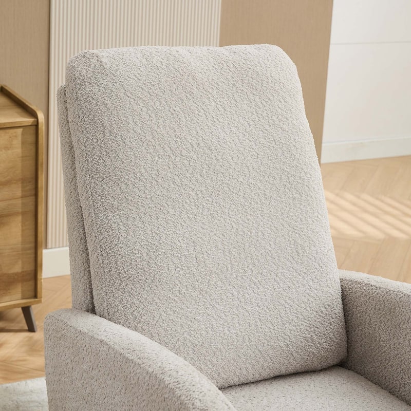 25.4"W High Back Rocking Chair with Retractable Footrest