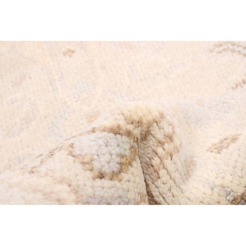 ECARPETGALLERY Hand-knotted Royal Oushak Light Khaki Wool Rug - 2'7 x 13'7