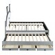 preview thumbnail 9 of 25, Rabbit-Shaped Platform Bed with Embedded LED Lights,Trundle and 3 Drawers
