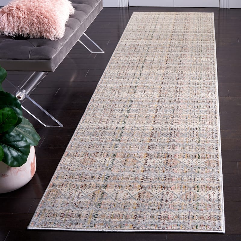 SAFAVIEH Princeton Hillary Lillia Vintage Rug - 2'7" x 10' Runner - Ivory/Blue