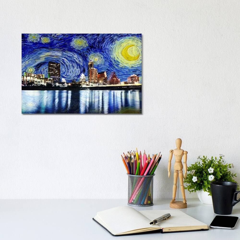 iCanvas "Austin, Texas Starry Night Skyline" by 5by5collective Canvas Print