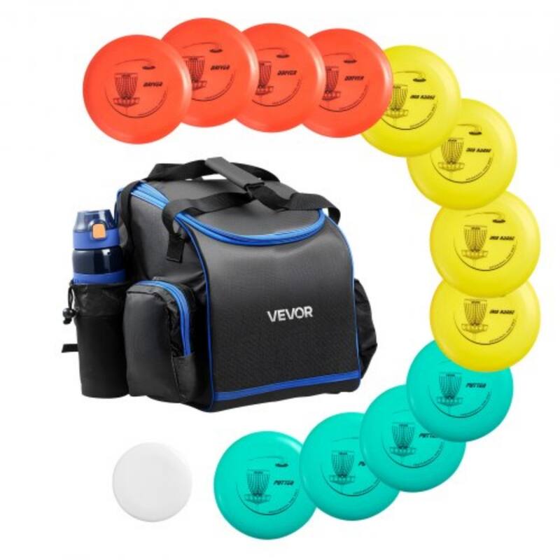 Multi-Color TPE 12+1 Disc Golf Portable Starter Set with Backpack Storage for Outdoor Fun - 8.38 x 0.68 in