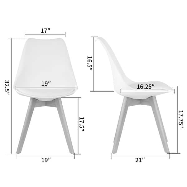 Set of 4 Balint White Cushioned Plastic Dining Chairs Bed Bath & Beyond 39918781