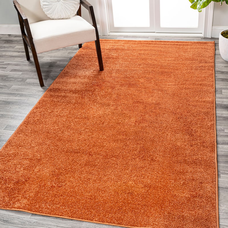 JONATHAN Y Tumbling Solid Low-Pile Area Rug - 9 X 12 - Orange