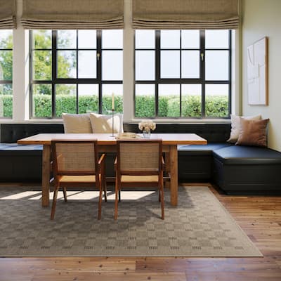 Nate Berkus Walker Modern Checkered Washable Area Rug