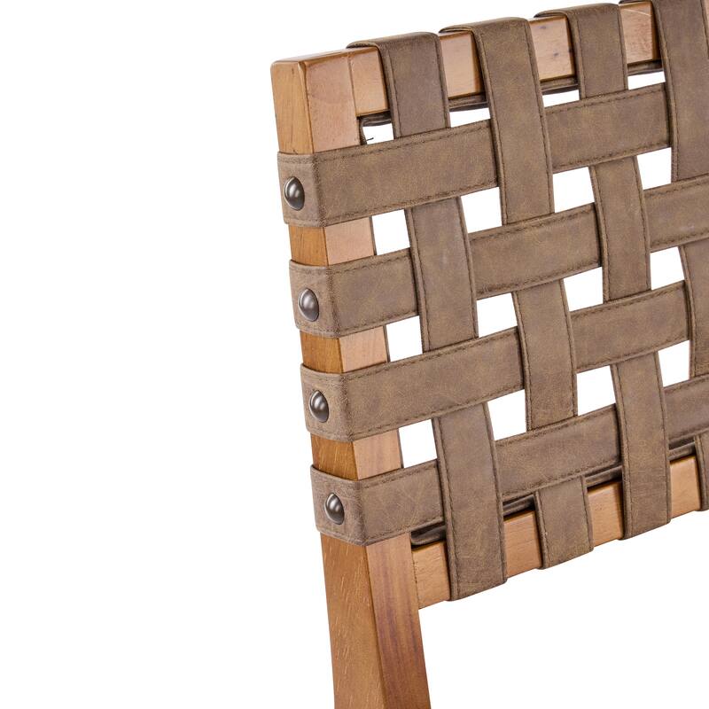 Christopher Knight Home - Rieti Industrial-Inspired Barstool Set with Crossback PU Upholstery and Wooden Frame