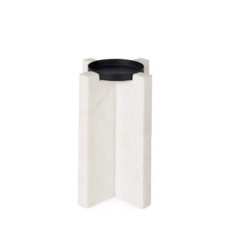 Sophia 5.5"L x 3.5"W x 10.5"H Marble Candle Holder Large