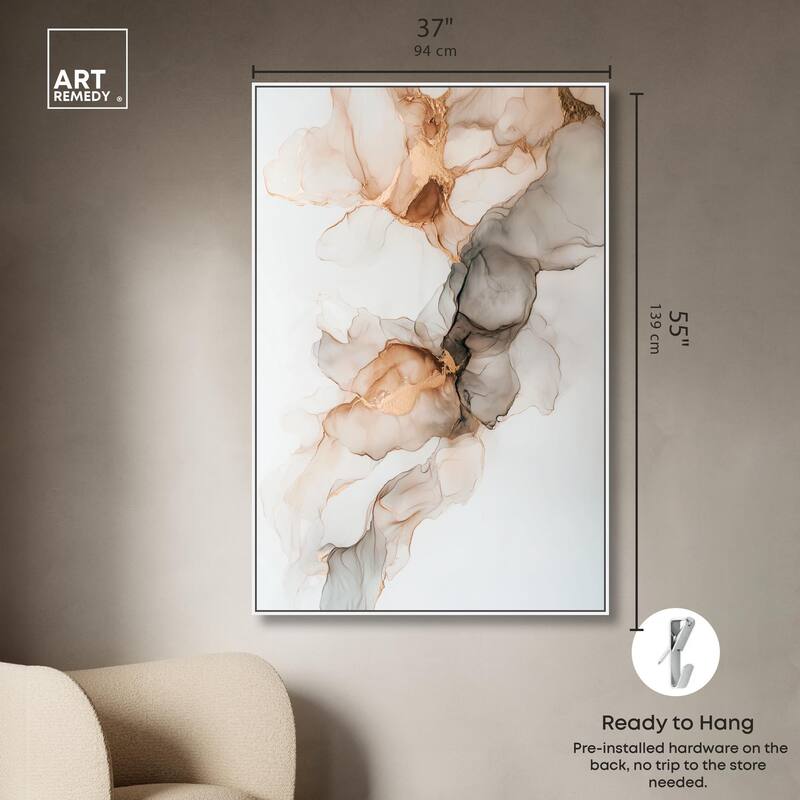 Smoky Gold Drift Canvas by Art Remedy