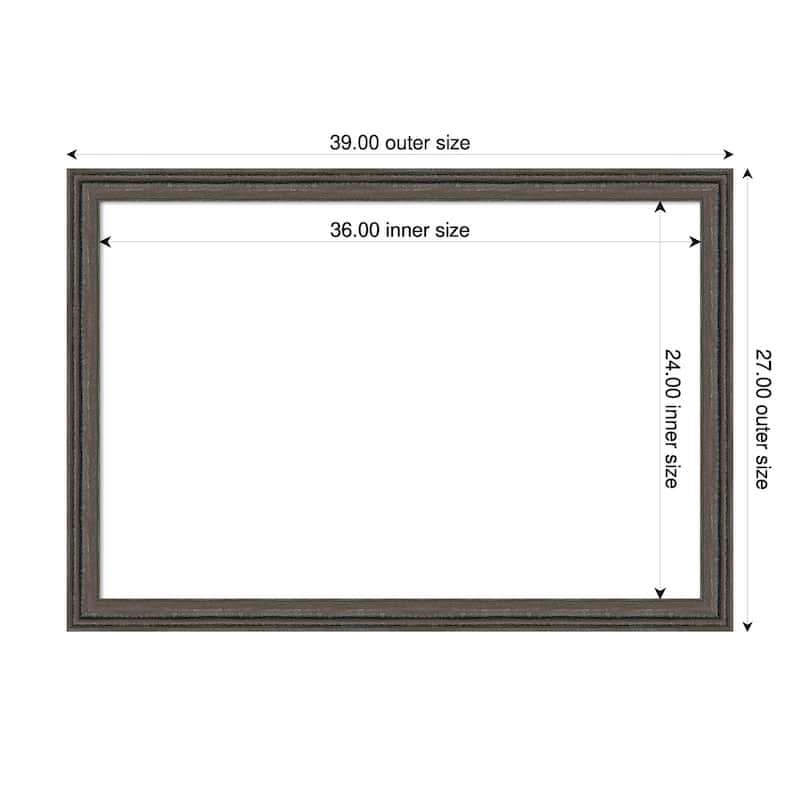 Amanti Art Upcycled Brown Grey Framed Dry Erase Magnetic Board - 39 x 27 in - Upcycled Brown Grey