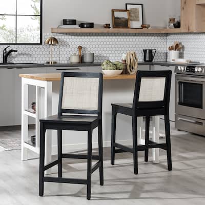 Middlebrook Transitional Counter Stool with Rattan Inset (Set of 2)