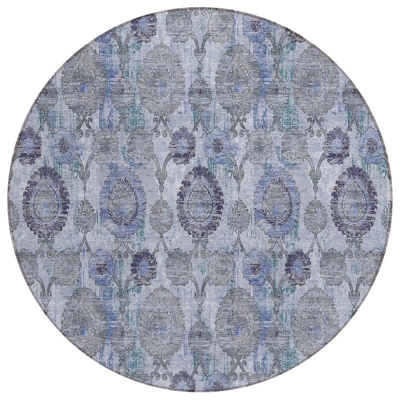 HomeRoots Damask Transitional Rectangle Outdoor Rug
