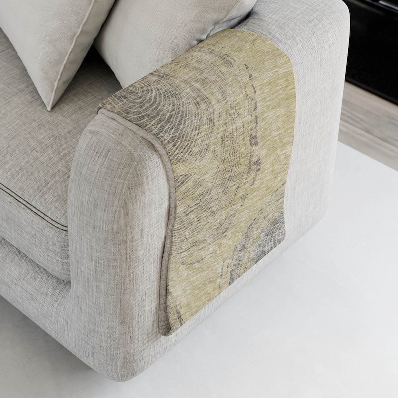 Premium Machine Washable Modern Wood Grain Sherpa Throw Blanket - Beige - 4'2" x 5'10"
