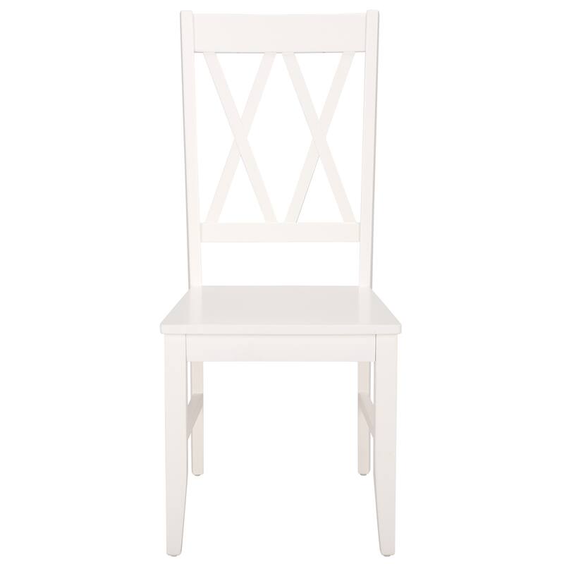 SAFAVIEH HOME Yana Double X-Back Side Chair - 18"W x 22"D x 39"H - White