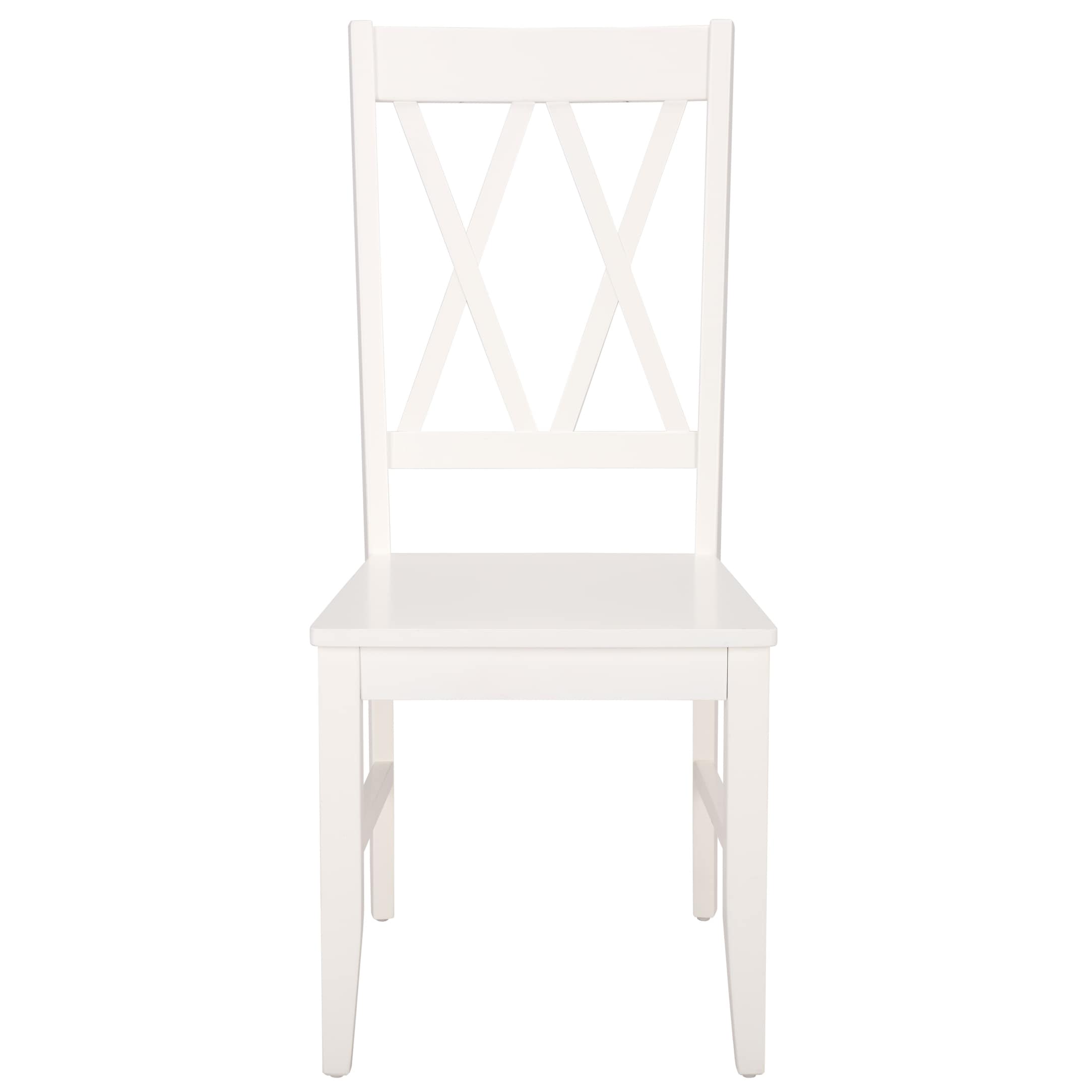 SAFAVIEH Yana Double X-Back Solid Wood Side Chair - 18"W x 22"D x 39"H