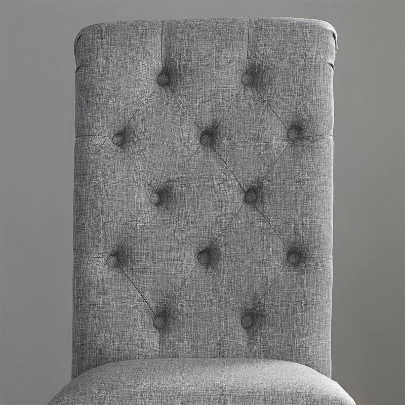 Set of 2 Solid Wood Tufted Upholstered Dining Chair