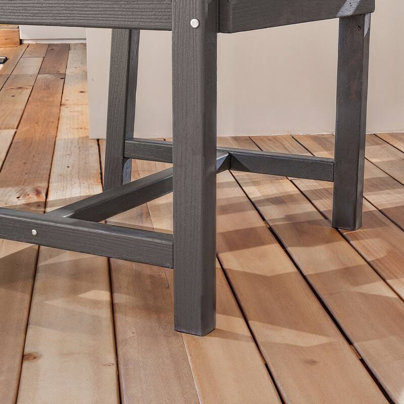 Set of 2 Outdoor Dining Chairs with Armrests, HDPE All Weather Patio Chairs, Waterproof UV Resistant Wood Grain Armchai