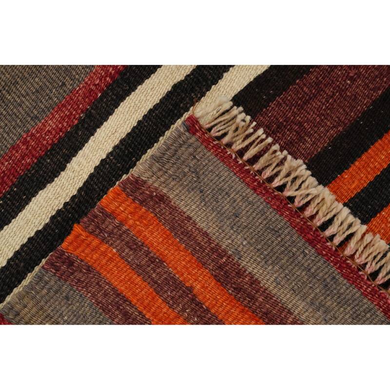 Hand Woven Oriental 100% Wool Carpet Southwestern Geometric Multi-Colored Kilim Area Rug - 9' 11'' X 5' 3''