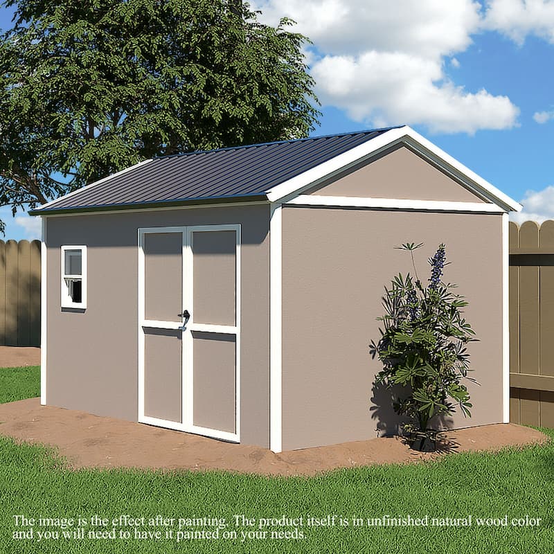 VEIKOUS Outdoor Wood Storage Shed with Lockable Door and Window - 8'x12' - 8'x12'