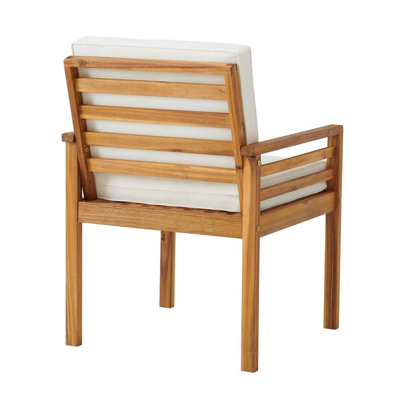 Okemo Acacia Outdoor Dining Chair with Seat and Seatback Cushion