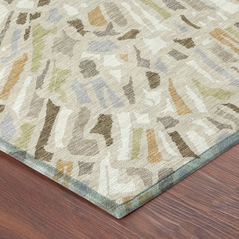 Machine Washable Indoor/ Outdoor Modern Zip Chantille Rug