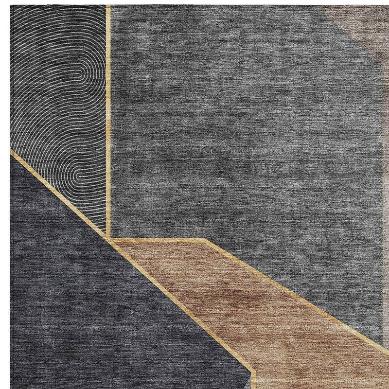 HomeRoots Geometric Transitional Rectangle Outdoor Rug