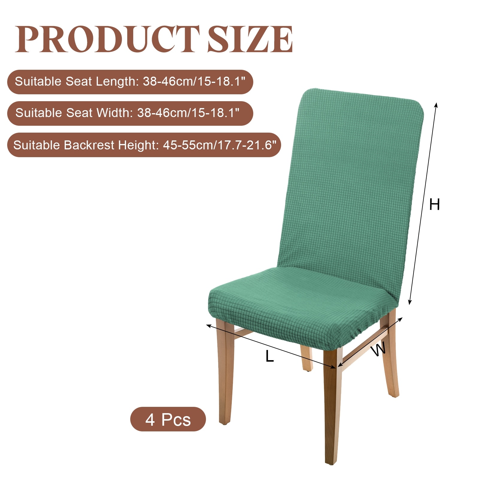 Dining Room Chair Cover, Soft Stretch Removable Parson Chair Slipcover Seat Protector Cover for Home Kitchen Hotel Restaurant