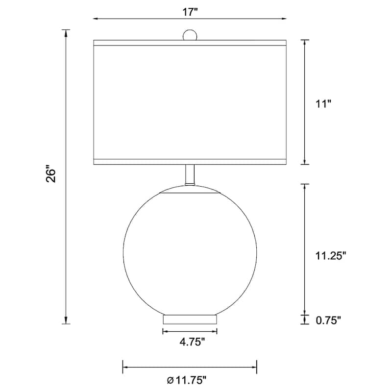 Kenny 27-inch Drum Shade Clear Glass Table Lamp Brass