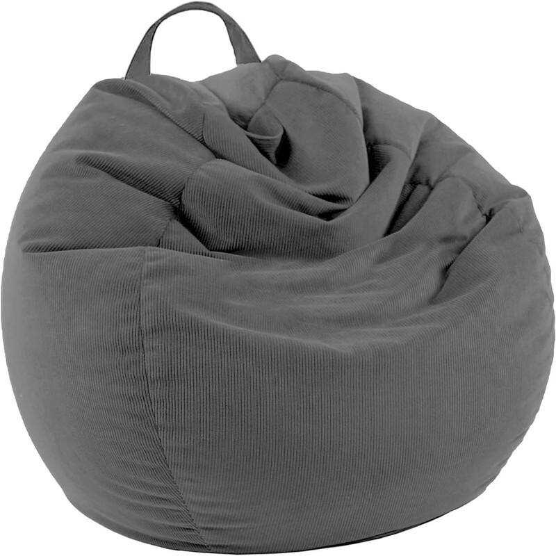 Corduroy Stuffable Bean Bag Chair Cover - Grey