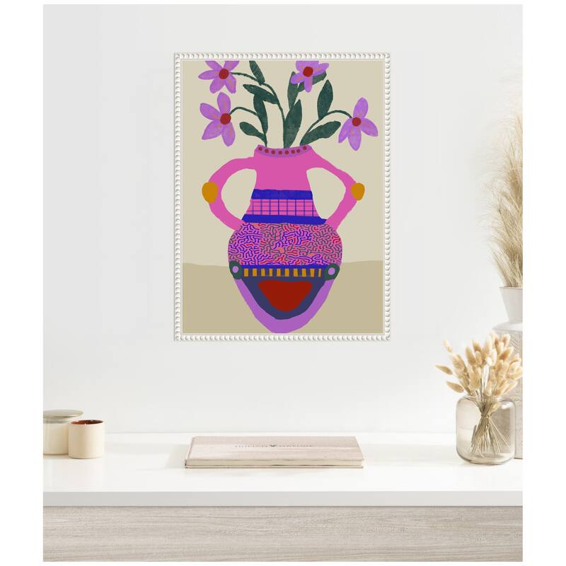 Kate and Laurel Sylvie Petals of Passion Framed Canvas by Inkheart Designs