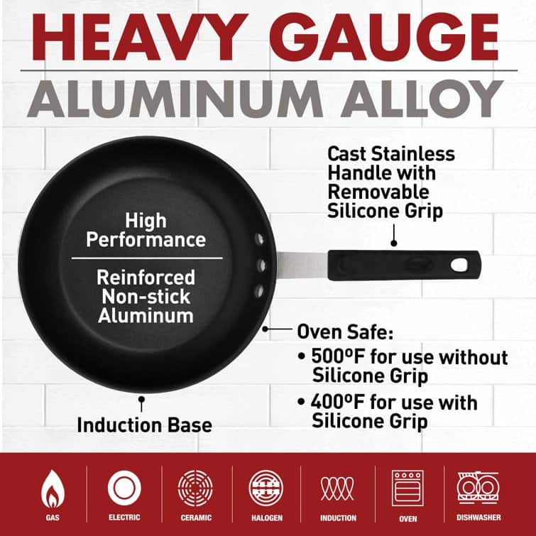 Gotham Steel Professional Series NSF Fry Pan with Removeable Rubber Handle