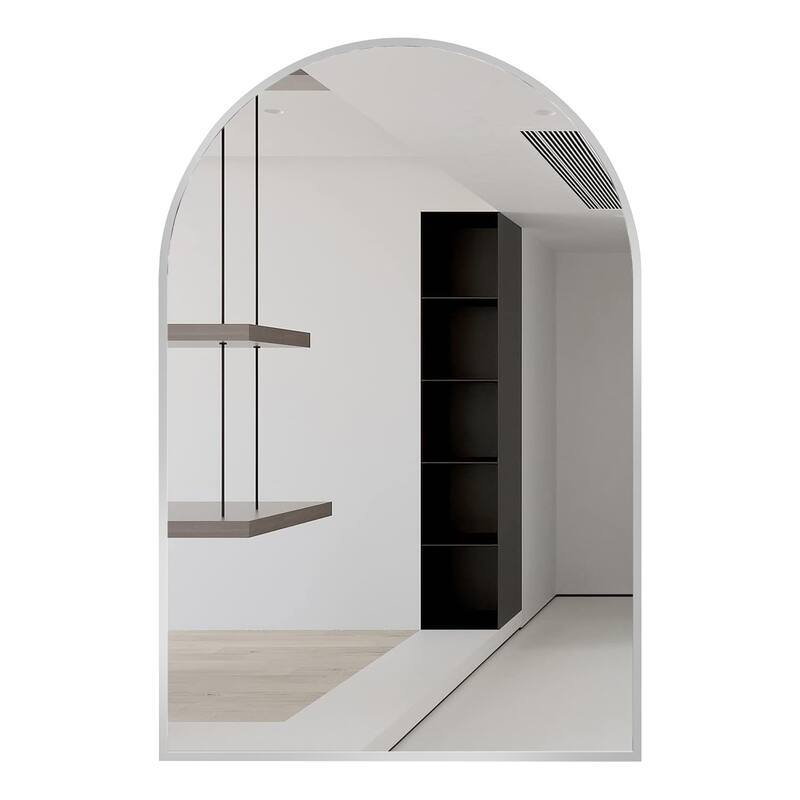 GDFStudio - Atelier Modern Arched Bathroom Vanity Decorative Mirror with Elevated Vertical Presence & Metal Frame