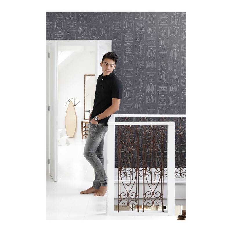 ESTA Home Cosette Taupe Equations Wallpaper - 20.5 x 396 x 0.025