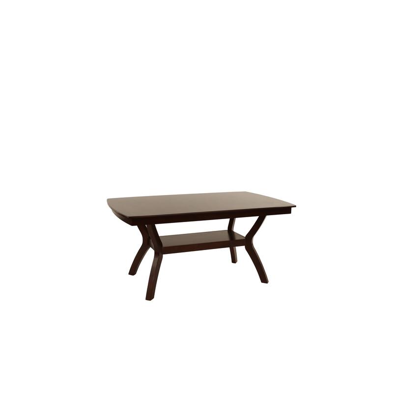 Formal Look 1pc Dining Table w Shelve Solidwood Espresso Finish Dining Room Furniture