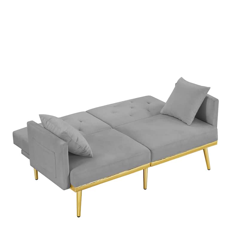 Modern Velvet Sofa Bed for Living Room, Office, Spacious Space
