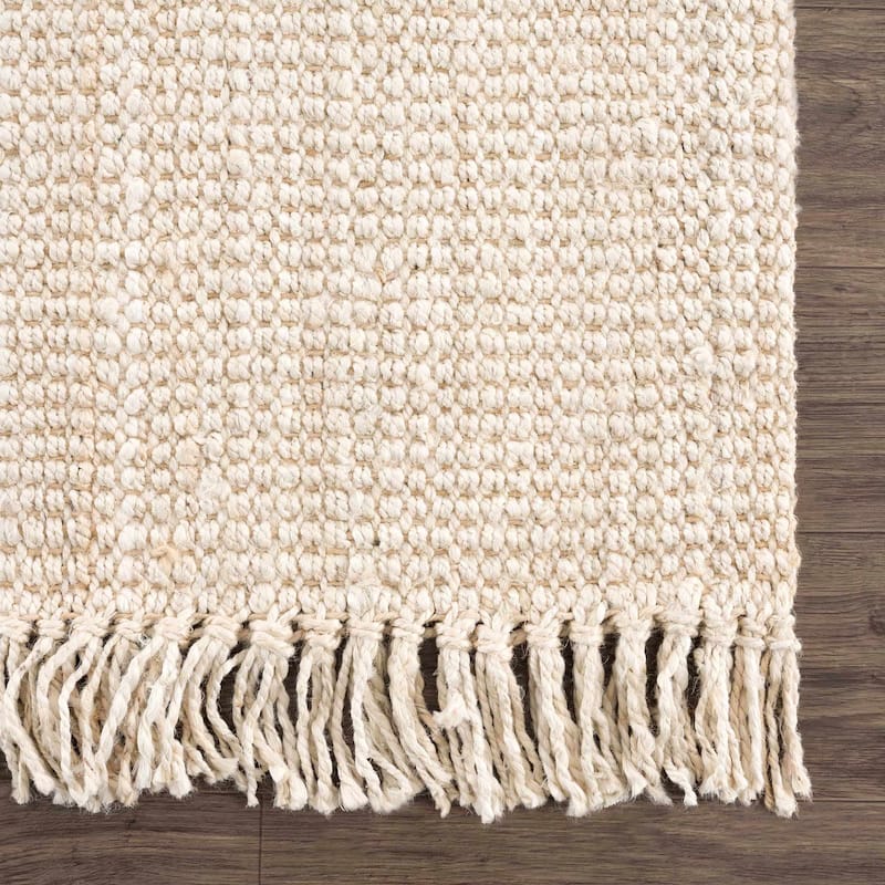 Hauteloom Senneterre Jute Living Room, Bedroom Area Rug - Cream - 12' x 15'