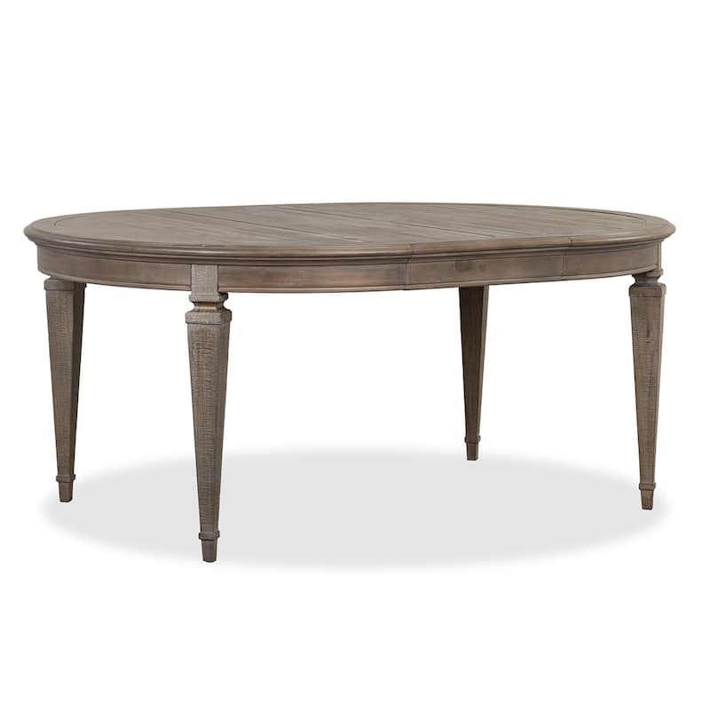 Magnussen Home Lancaster Dovetail Grey Extendable Round Dining Table - 52''W x 52''D x 30''H
