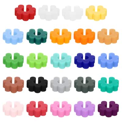 48Pcs Wine Glass Charm, Silicone Drink Markers Wine Glass Markers Plum Buckle - Red - 9 CM