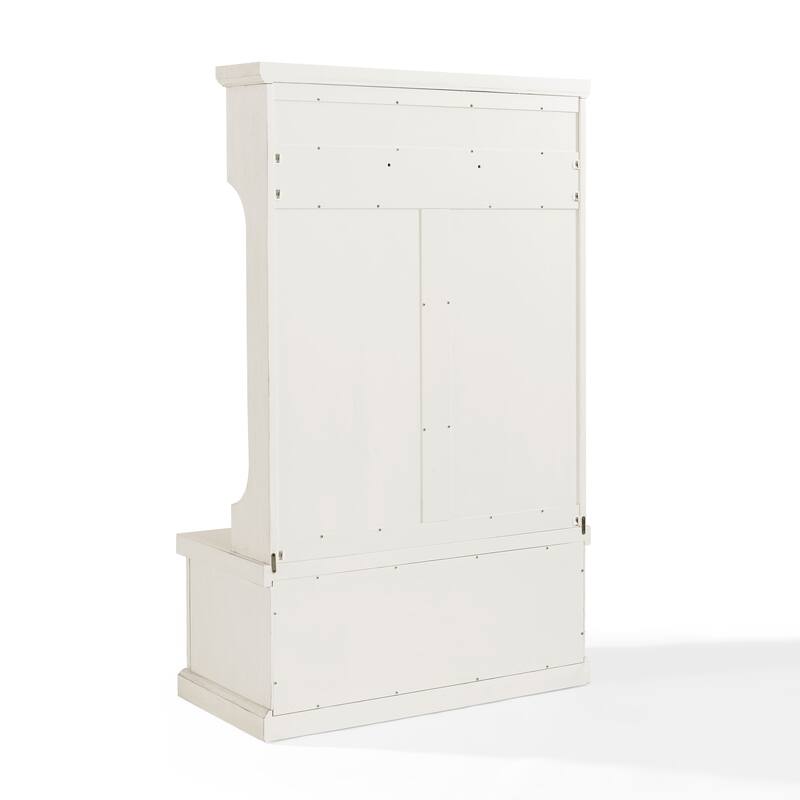Seaside Distressed White Hall Tree