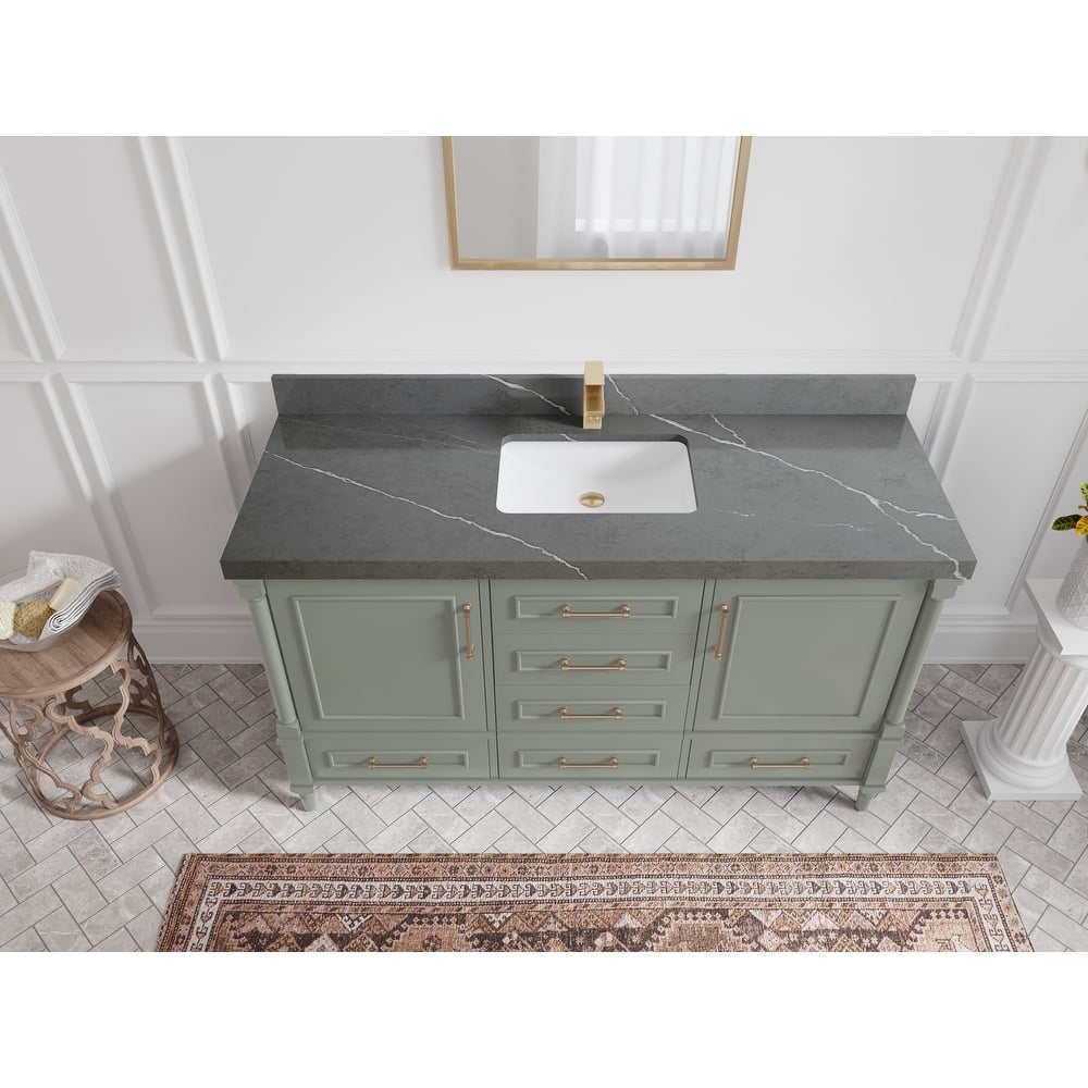 Willow Collections 60 in. W x 22 in. D Aberdeen Single Bowl Sink Bathroom Vanity with Countertop