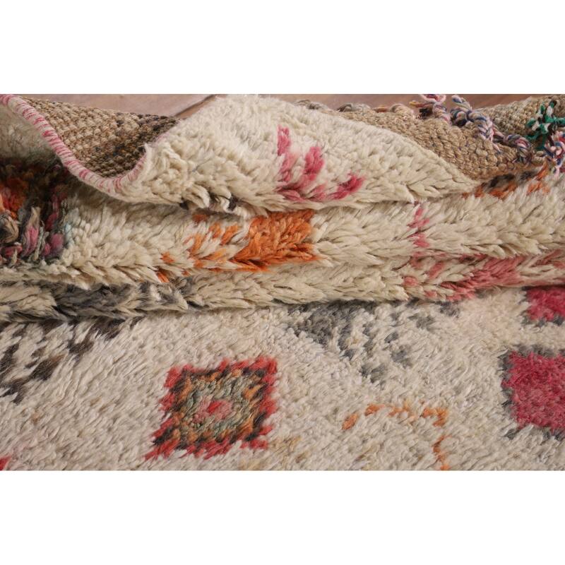 Tribal Moroccan Oriental Area Rug Hand-Knotted Wool Carpet - 5'0" x 8'7"