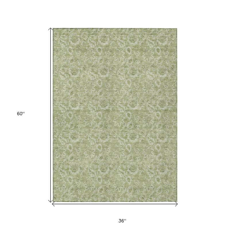 HomeRoots Floral Transitional Rectangle Outdoor Rug
