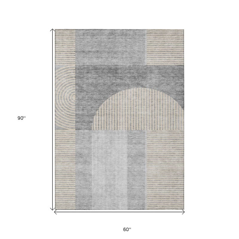 HomeRoots Geometric Transitional Rectangle Outdoor Rug